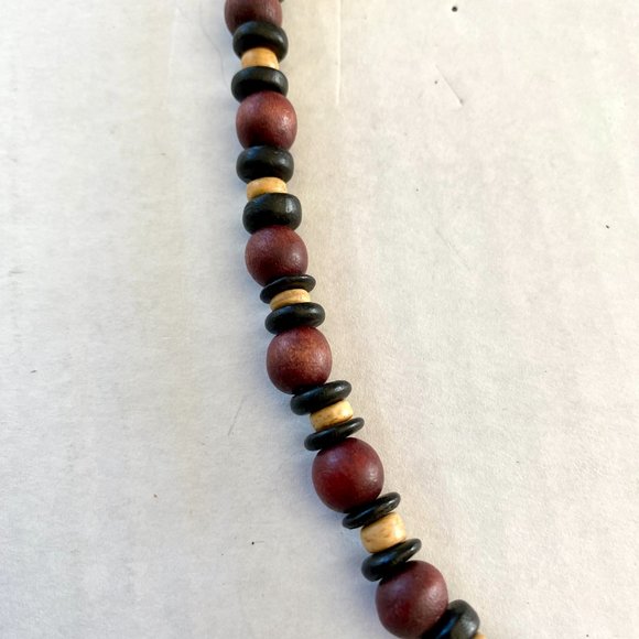 Handmade African Wood Bead Necklace - Picture 9 of 10